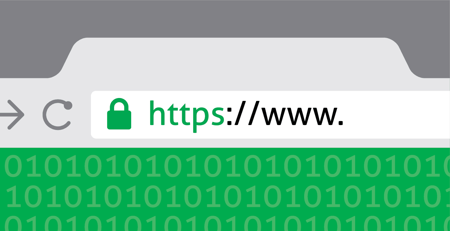 An image of Google Chrome browser displaying a padlock indicating secure connection.