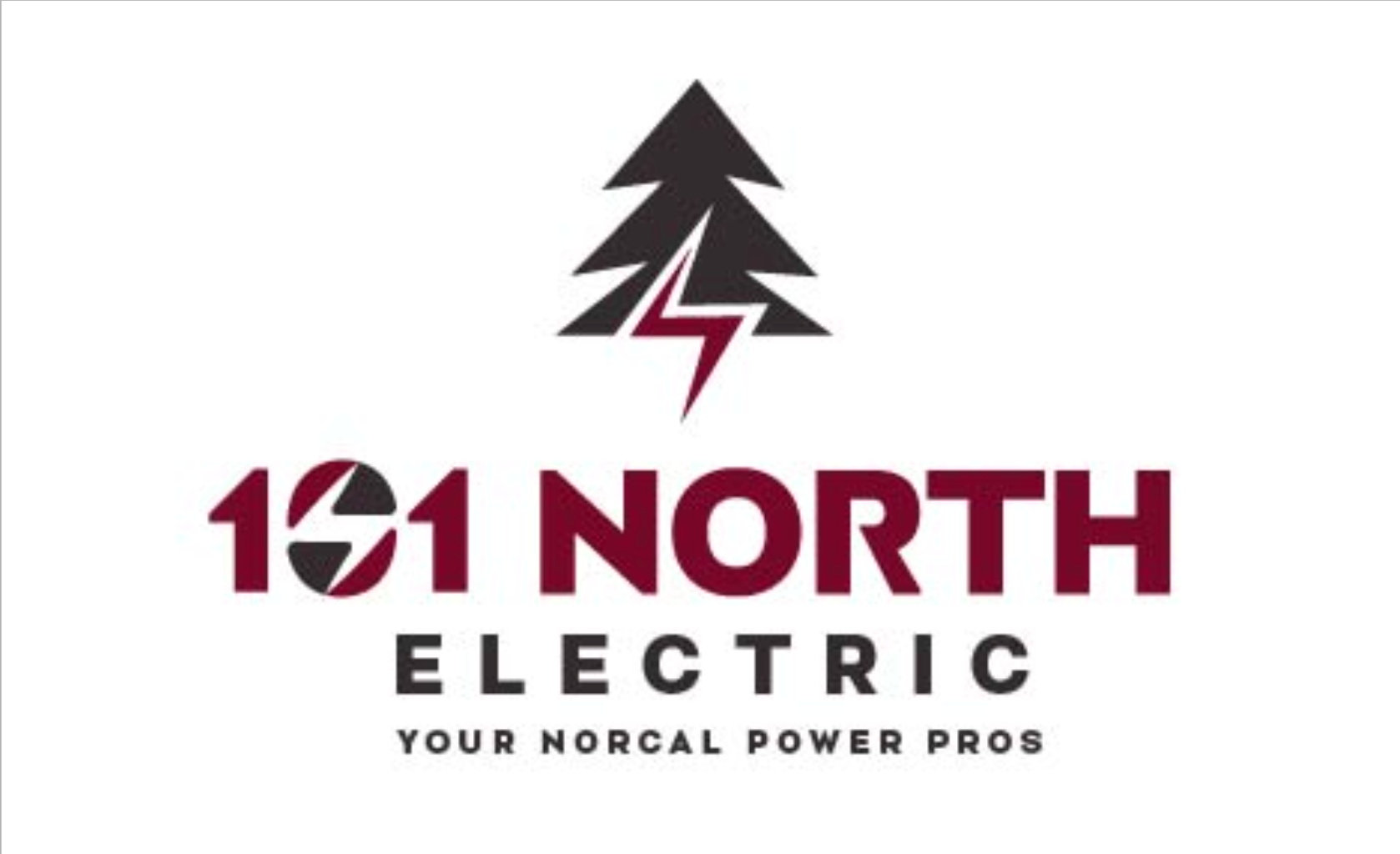 Logo concept for 101 North Electric featuring a stylized tree with a red lightning bolt, and the text “101 North Electric—Your Norcal Power Pros” in bold letters beneath, inspired by J&J Auto Body’s striking design approach. Logo concept for 101 North Electric featuring a stylized tree with a red lightning bolt, and the text “101 North Electric—Your Norcal Power Pros” in bold letters beneath, inspired by J&J Auto Body’s striking design approach.